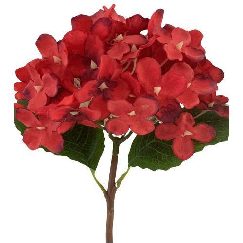 Large View Hydrangea Stem 35cm - Red