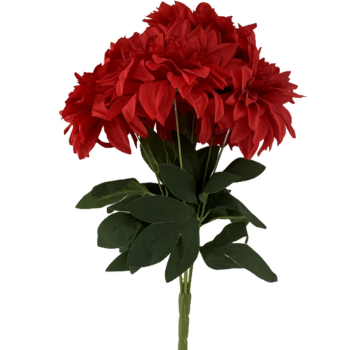 Large View 40cm - 7 Head Dahlia Bush - Red