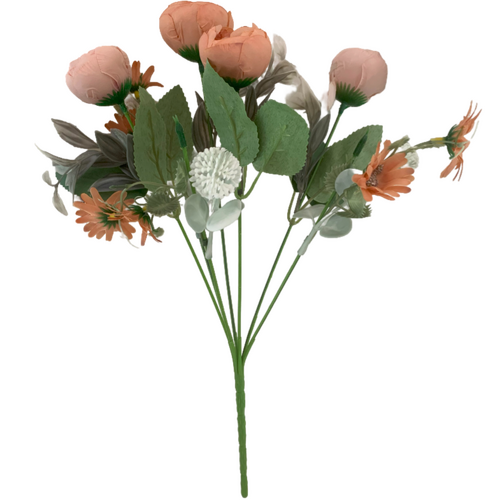Large View Autumn Toned Peony Filler Flower Bunch