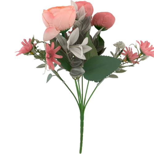 Large View Pink Peony Filler Flower Bunch