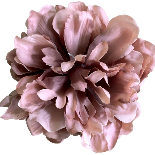 Large View 14cm Peony Flower Head - Dusty Mauve
