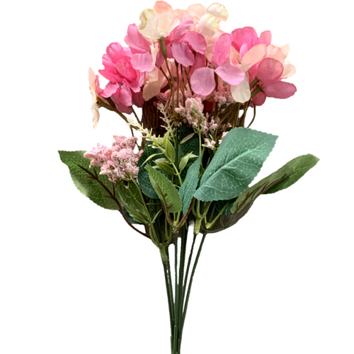 Large View 34cm Hydrangea Filler Bunch - Two Tone Pink