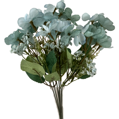 Large View 34cm Hydrangea Filler Bunch - Turquoise