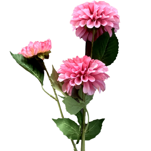 Large View 75cm - 3 Head Dahlia Flower Stem - Deep Pink