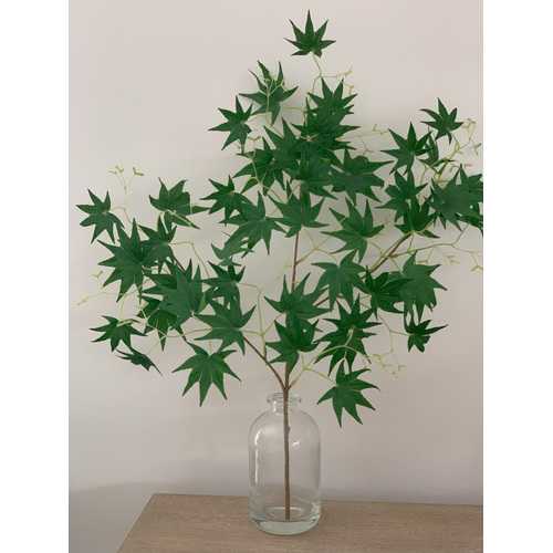 Large View 65cm Green Japenese Maple Leaves / Branch
