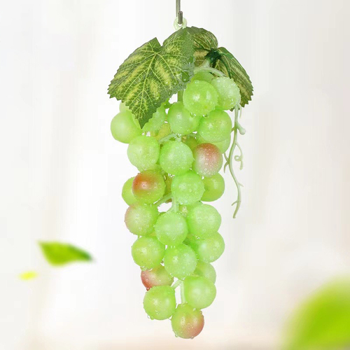 Large View Artificial Grape Bunch - Green Small 10cm - 18 grapes on bunch