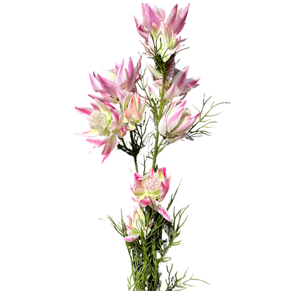 Large View 65cm Purple/Pink Artificial Blushing Bride Stem – 9 Flower Heads