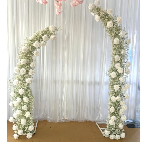 Large View 2pcs Floral Wedding Arch Set - Flowers & Frame included