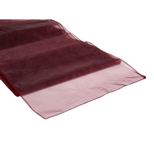 Large View Organza (Regular) Table Runner - Burgundy CLEARANCE