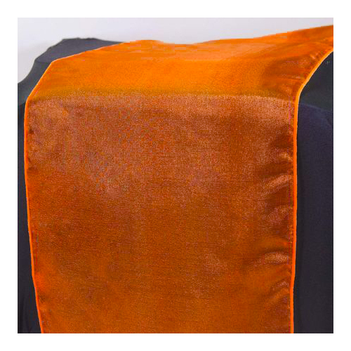Large View Organza (Crystal) Table Runner - Pumpkin Peach