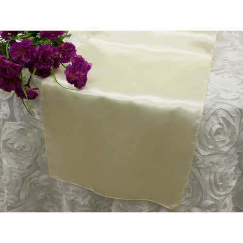 Large View Table Runner Satin - Ivory