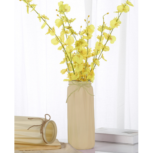 Large View 27cm Glass Flower Vase - YELLOW 