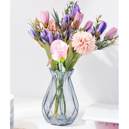 Large View 14cm Bud/Posey Glass Vase - Grey