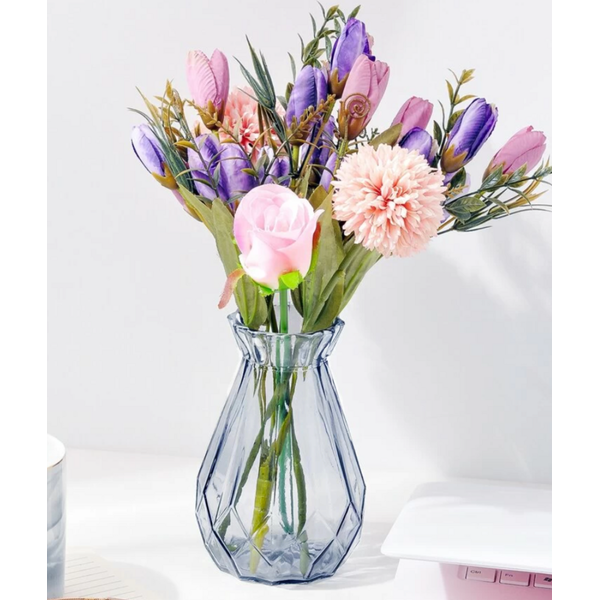 Large View 18cm Bud/Posey Glass Vase - Clear