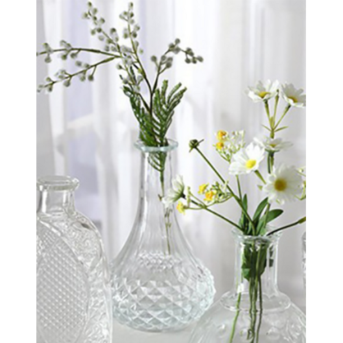 Large View Clear Glass Mini Decanter Style Vase - 21cm