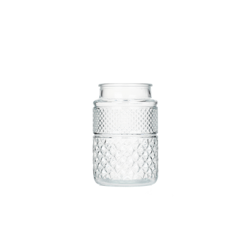 Large View Clear Vintage Style Narrow Neck Vase - 12x19cm