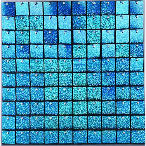 Large View Blue Mirror Sequin Shimmer Panel Backdrop Wall/Curtain  Mirror Finish