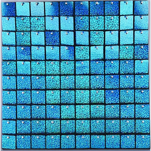 Large View Blue Sequin Hollographic Shimmer Panel Backdrop Wall/Curtain  Mirror Finish