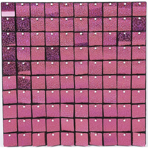 Large View Pink Sequin Hollographic Shimmer Panel Backdrop Wall/Curtain  Mirror Finish