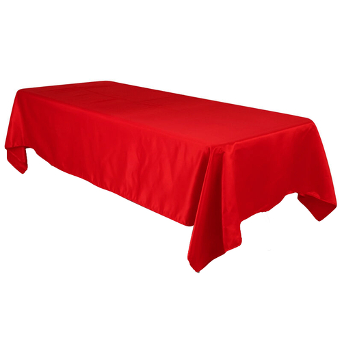Large View 90x120inch (230x305cm) Satin Tablecloth - Red