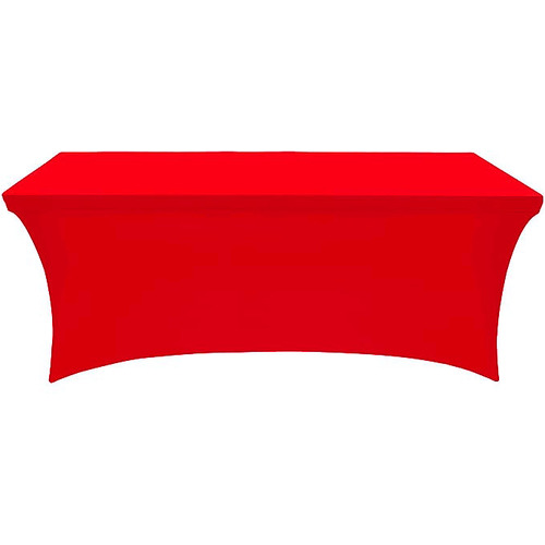 Large View 6Ft (1.8m) Red Fitted Lycra Tablecloth Cover