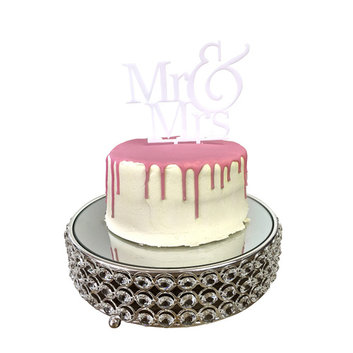 Large View White - Mr & Mrs Acrylic Cake Topper