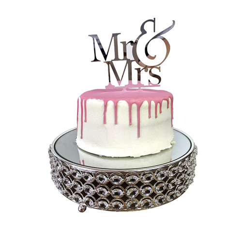 Large View Silver - Mr & Mrs Acrylic Cake Topper