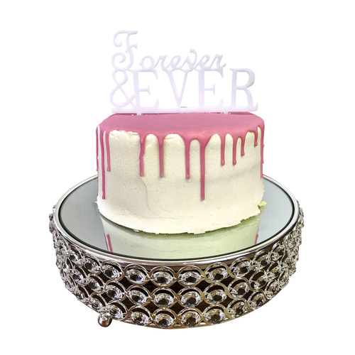 Large View White - FOREVER & EVER Acrylic Cake Topper