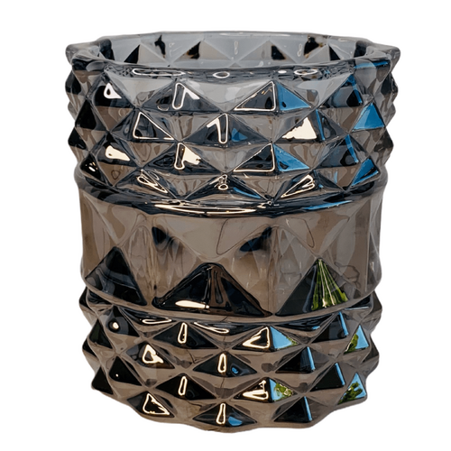 Large View 9.5cm - Silver/Grey Iridescent Finish Votive Candle Holder