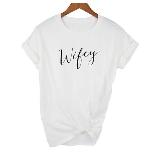 Large View Wifey T shirt - White Various Sizes [Size: Large]