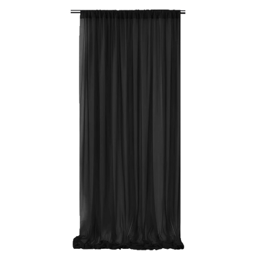 Large View Chiffon Backdrop Curtain Panel 3m - Black