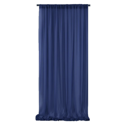 Large View Chiffon Backdrop Curtain Panel 3m - Navy