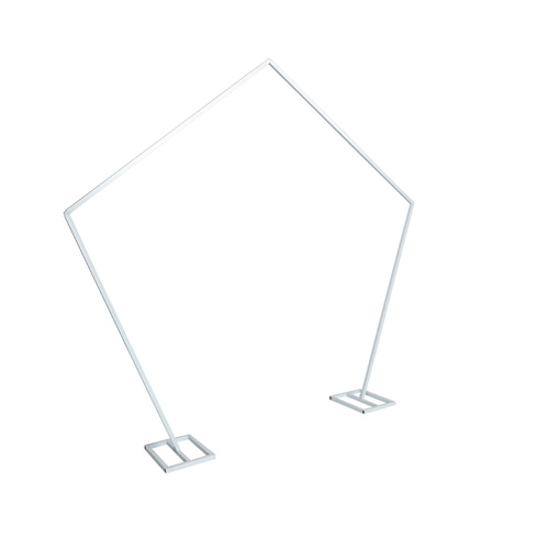 Large View 2.4m Pentagon Wedding Arch - White