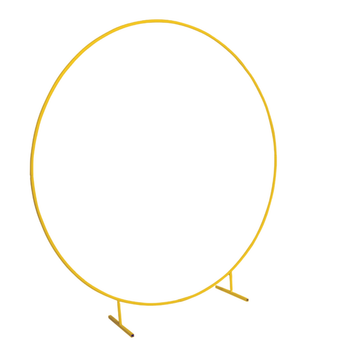 Large View 2m Round Balloon Arch on stand - Gold