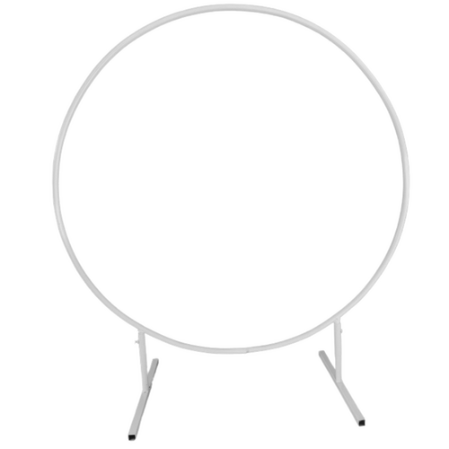 Large View 1m Round Balloon Arch on stand - White
