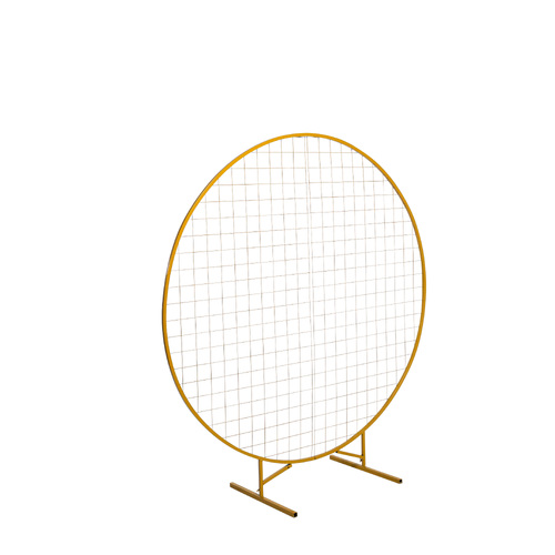 Large View 1.5m Round Mesh Balloon Arch on stand - Gold
