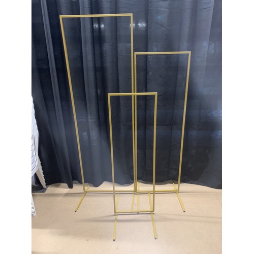 Large View 3pc Set Backdrop Arches - Gold (Note: may increase shipping charges drastically as exceptionally bulky)