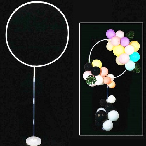 Large View 170cm Circle Shaped Wedding Arch Flower/Balloon Stand - White Plastic