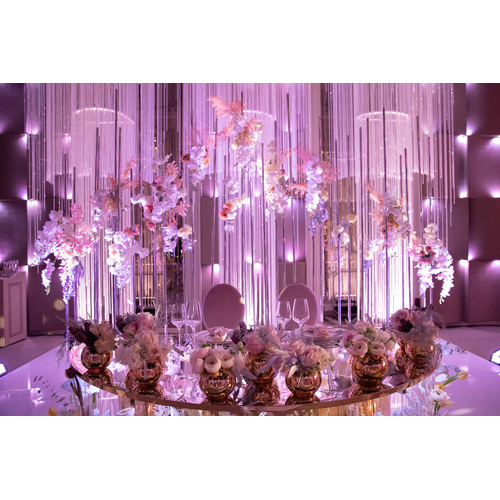 Large View 3m - String Backdrop Curtain - White with silver thread