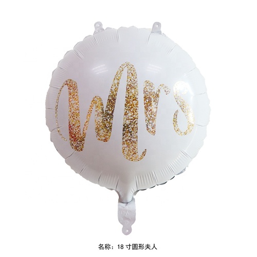 Large View Foil White Mrs Balloon -   45cm