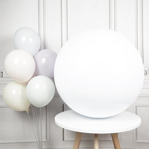 Large View 90cm (36") Pastel Macaroon Giant Balloon - White