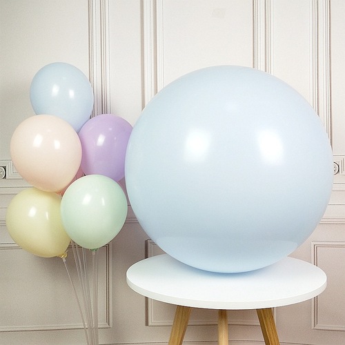 Large View 90cm (36") Pastel Macaroon Giant Balloon - Blue