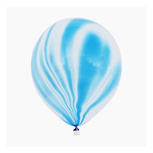 Large View 10pcs - 25cm (10")  Marble/TieDie Balloon - Blue