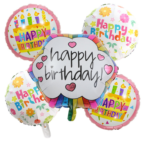 Large View Happy Birthday Birthday Balloon Set (5pcs) - Style 5