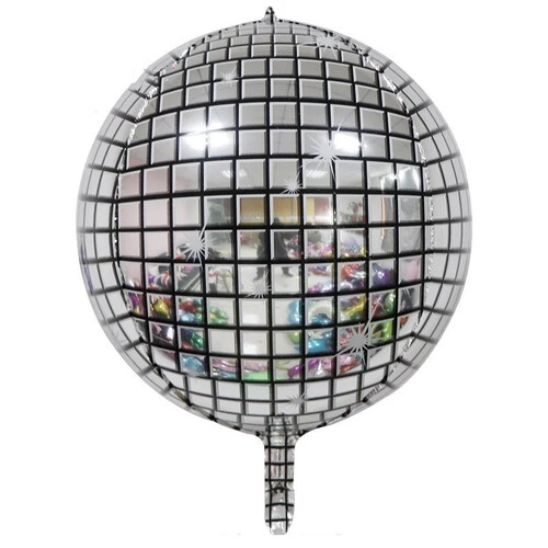 Large View 60cm - 4d Foil Balloon - Disco Mirror Ball Themed