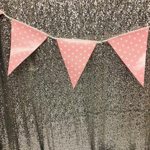 Large View 3.5m Large Party Bunting/Banner Flag - Pink Dot
