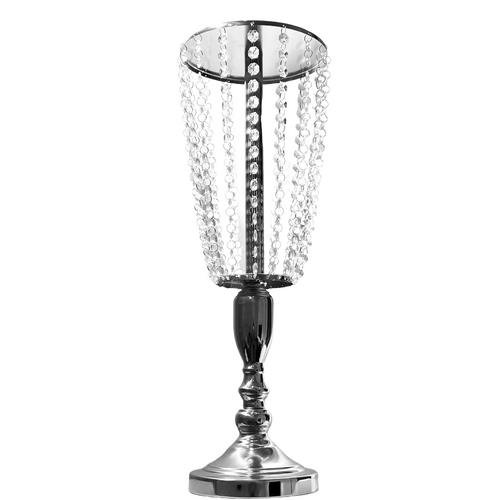 Large View 57cm Acrylic Crystal Chandelier Style Centerpiece - Silver