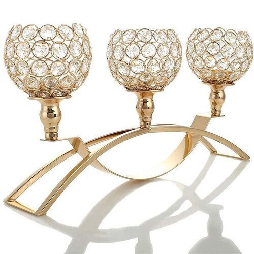 Large View Gold - Crystal Ball Centerpiece - Gold