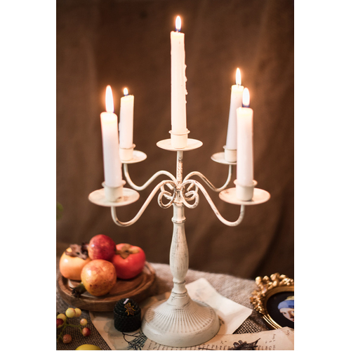 Large View 5 Arm 30cm Off White Candelabra