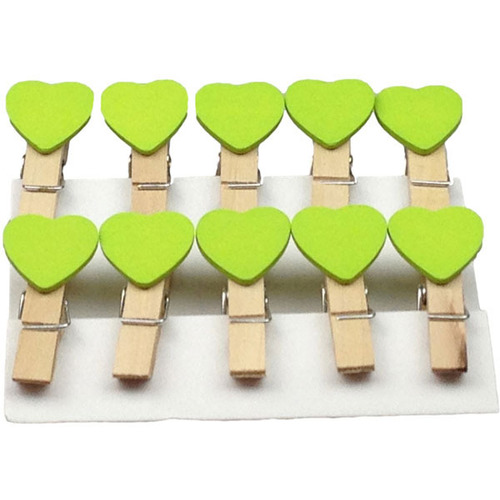 Large View 32mm Wooden Peg GREEN (10 Pack)